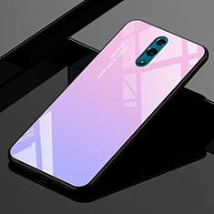 Silicone Frame Mirror Rainbow Gradient Case Cover for Realme X Pink