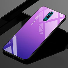 Silicone Frame Mirror Rainbow Gradient Case Cover for Realme X Purple