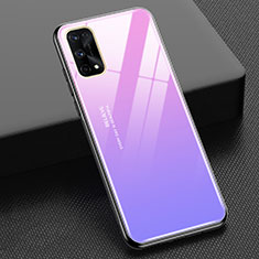 Silicone Frame Mirror Rainbow Gradient Case Cover for Realme X7 5G Clove Purple
