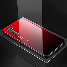 Silicone Frame Mirror Rainbow Gradient Case Cover for Realme XT Red