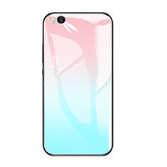 Silicone Frame Mirror Rainbow Gradient Case Cover for Xiaomi Mi 5S 4G Blue