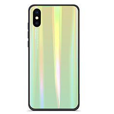 Silicone Frame Mirror Rainbow Gradient Case Cover for Xiaomi Mi 8 Explorer Green