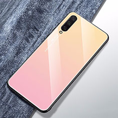 Silicone Frame Mirror Rainbow Gradient Case Cover for Xiaomi Mi A3 Gold