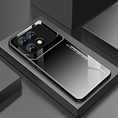 Silicone Frame Mirror Rainbow Gradient Case Cover for Xiaomi Redmi K70E 5G Dark Gray