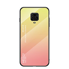 Silicone Frame Mirror Rainbow Gradient Case Cover for Xiaomi Redmi Note 9S Yellow