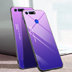 Silicone Frame Mirror Rainbow Gradient Case Cover H01 for Huawei Honor View 20 Purple