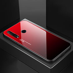 Silicone Frame Mirror Rainbow Gradient Case Cover H01 for Huawei P Smart+ Plus (2019) Red