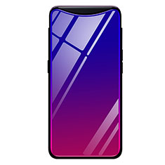 Silicone Frame Mirror Rainbow Gradient Case Cover H01 for Oppo Find X Purple