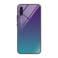 Silicone Frame Mirror Rainbow Gradient Case Cover H01 for Samsung Galaxy A70S Purple