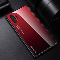 Silicone Frame Mirror Rainbow Gradient Case Cover H01 for Samsung Galaxy Note 10 Plus 5G Red