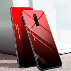Silicone Frame Mirror Rainbow Gradient Case Cover H01 for Xiaomi Redmi K20 Pro Red