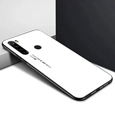 Silicone Frame Mirror Rainbow Gradient Case Cover H01 for Xiaomi Redmi Note 8 (2021) White