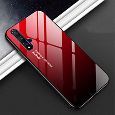 Silicone Frame Mirror Rainbow Gradient Case Cover H02 for Huawei Nova 5 Red