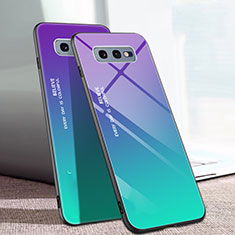 Silicone Frame Mirror Rainbow Gradient Case Cover H02 for Samsung Galaxy S10e Green