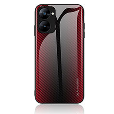 Silicone Frame Mirror Rainbow Gradient Case Cover JM1 for Realme 10S 5G Red