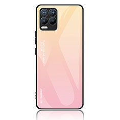 Silicone Frame Mirror Rainbow Gradient Case Cover JM2 for Realme 8 Pro Pink