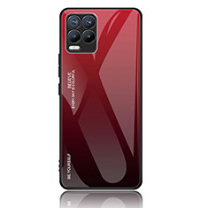 Silicone Frame Mirror Rainbow Gradient Case Cover JM2 for Realme 8 Pro Red