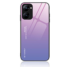 Silicone Frame Mirror Rainbow Gradient Case Cover JM2 for Realme V20 5G Clove Purple