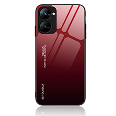 Silicone Frame Mirror Rainbow Gradient Case Cover JM2 for Realme V20 5G Red