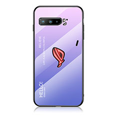 Silicone Frame Mirror Rainbow Gradient Case Cover LS1 for Asus ROG Phone 3 Strix ZS661KS Clove Purple