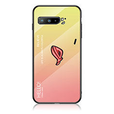 Silicone Frame Mirror Rainbow Gradient Case Cover LS1 for Asus ROG Phone 3 Strix ZS661KS Yellow