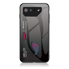 Silicone Frame Mirror Rainbow Gradient Case Cover LS1 for Asus ROG Phone 7 Ultimate Dark Gray