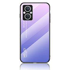 Silicone Frame Mirror Rainbow Gradient Case Cover LS1 for Oppo F21 Pro 5G Clove Purple