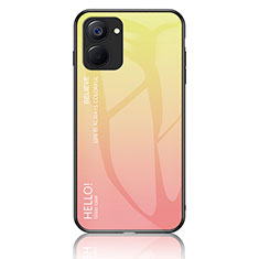 Silicone Frame Mirror Rainbow Gradient Case Cover LS1 for Realme 10S 5G Yellow