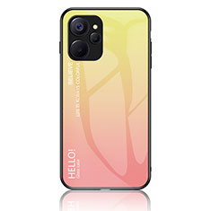 Silicone Frame Mirror Rainbow Gradient Case Cover LS1 for Realme 10T 5G Yellow