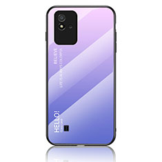 Silicone Frame Mirror Rainbow Gradient Case Cover LS1 for Realme C20 Clove Purple