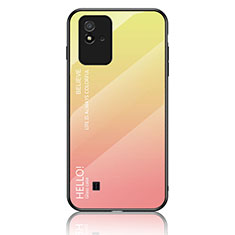 Silicone Frame Mirror Rainbow Gradient Case Cover LS1 for Realme C20 Yellow