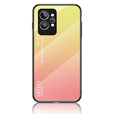 Silicone Frame Mirror Rainbow Gradient Case Cover LS1 for Realme GT2 Pro 5G Yellow