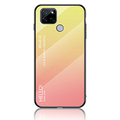 Silicone Frame Mirror Rainbow Gradient Case Cover LS1 for Realme Q2i 5G Yellow