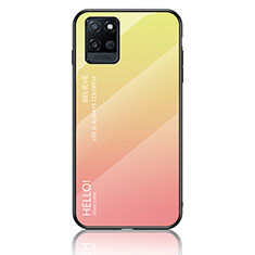 Silicone Frame Mirror Rainbow Gradient Case Cover LS1 for Realme V11 5G Yellow