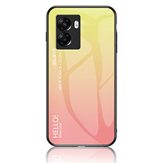 Silicone Frame Mirror Rainbow Gradient Case Cover LS1 for Realme V23i 5G Yellow