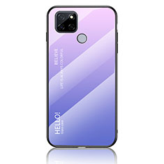 Silicone Frame Mirror Rainbow Gradient Case Cover LS1 for Realme V3 5G Clove Purple