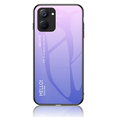 Silicone Frame Mirror Rainbow Gradient Case Cover LS1 for Realme V30t 5G Clove Purple