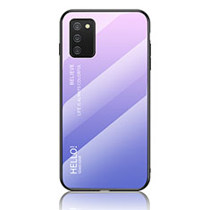 Silicone Frame Mirror Rainbow Gradient Case Cover LS1 for Samsung Galaxy A03s Clove Purple