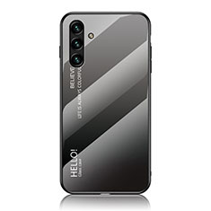 Silicone Frame Mirror Rainbow Gradient Case Cover LS1 for Samsung Galaxy A13 5G Dark Gray