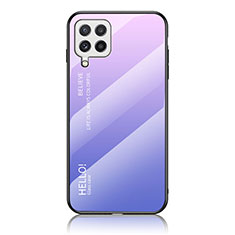 Silicone Frame Mirror Rainbow Gradient Case Cover LS1 for Samsung Galaxy A22 4G Clove Purple