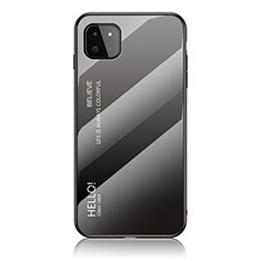 Silicone Frame Mirror Rainbow Gradient Case Cover LS1 for Samsung Galaxy A22s 5G Dark Gray