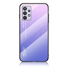 Silicone Frame Mirror Rainbow Gradient Case Cover LS1 for Samsung Galaxy A32 5G Clove Purple