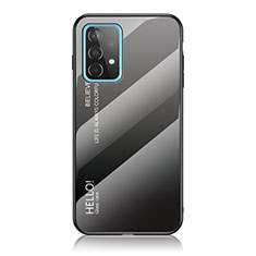 Silicone Frame Mirror Rainbow Gradient Case Cover LS1 for Samsung Galaxy A52s 5G Dark Gray