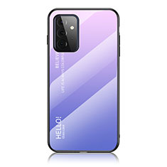 Silicone Frame Mirror Rainbow Gradient Case Cover LS1 for Samsung Galaxy A72 4G Clove Purple