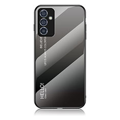 Silicone Frame Mirror Rainbow Gradient Case Cover LS1 for Samsung Galaxy A82 5G Dark Gray