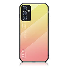 Silicone Frame Mirror Rainbow Gradient Case Cover LS1 for Samsung Galaxy A82 5G Yellow