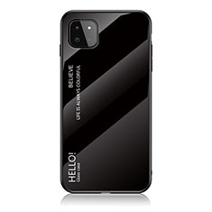 Silicone Frame Mirror Rainbow Gradient Case Cover LS1 for Samsung Galaxy F42 5G Black