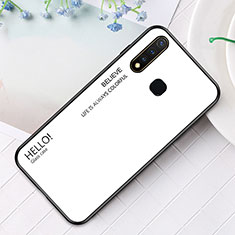 Silicone Frame Mirror Rainbow Gradient Case Cover LS1 for Vivo iQOO U3 4G White