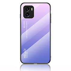 Silicone Frame Mirror Rainbow Gradient Case Cover LS1 for Vivo iQOO U5x Clove Purple