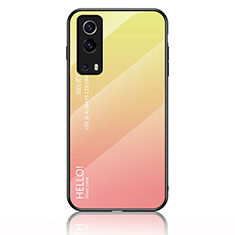 Silicone Frame Mirror Rainbow Gradient Case Cover LS1 for Vivo iQOO Z3 5G Yellow